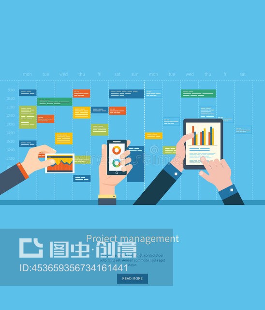 商务平面设计插图概念Flat design illustration concepts for business